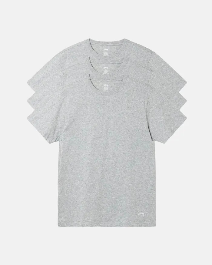 Accessories MenWomen Stussy STSSY UNDERSHIRTS 3 PACK Grey Heather