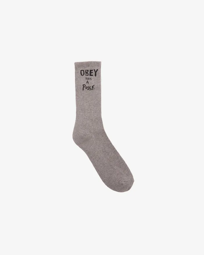 ACCESSORIES OBEY HAS A POSSE SOCKS Ash Grey 8211 OBEY Clothing Men