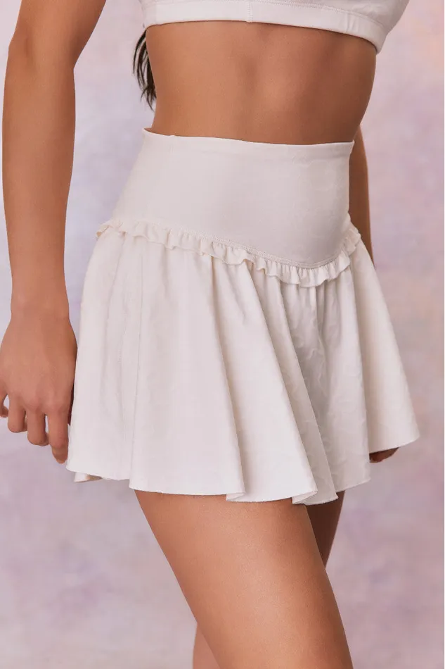 Active Women LoveShackFancy Vanina Bow Print Active Skort Cloud Dancer