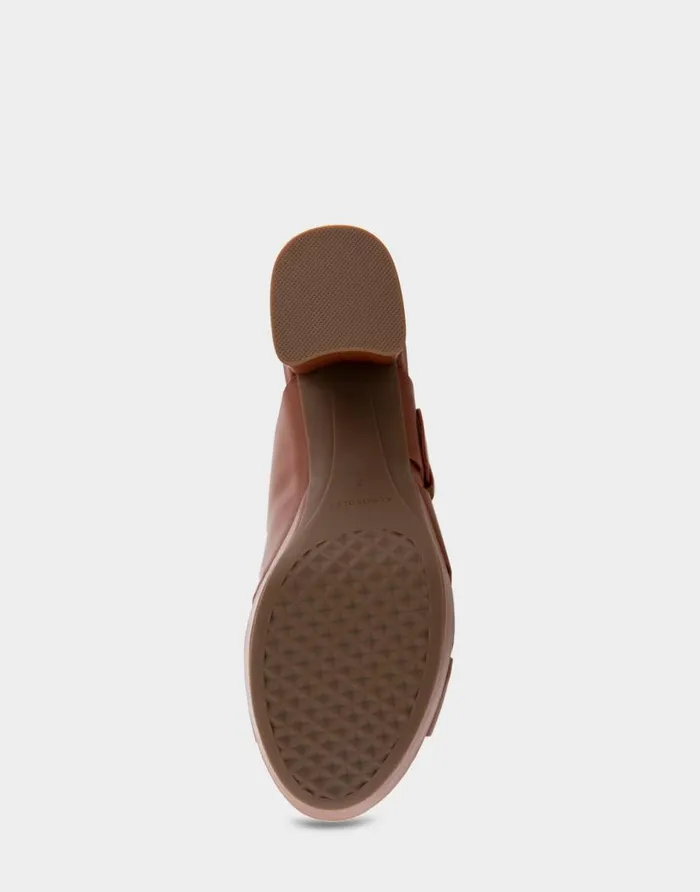 Aerosoles Comfortable Women039s Crisscross Platform Slide Sandal In Gingerbread Leather Gingerbread Leather Women Platforms