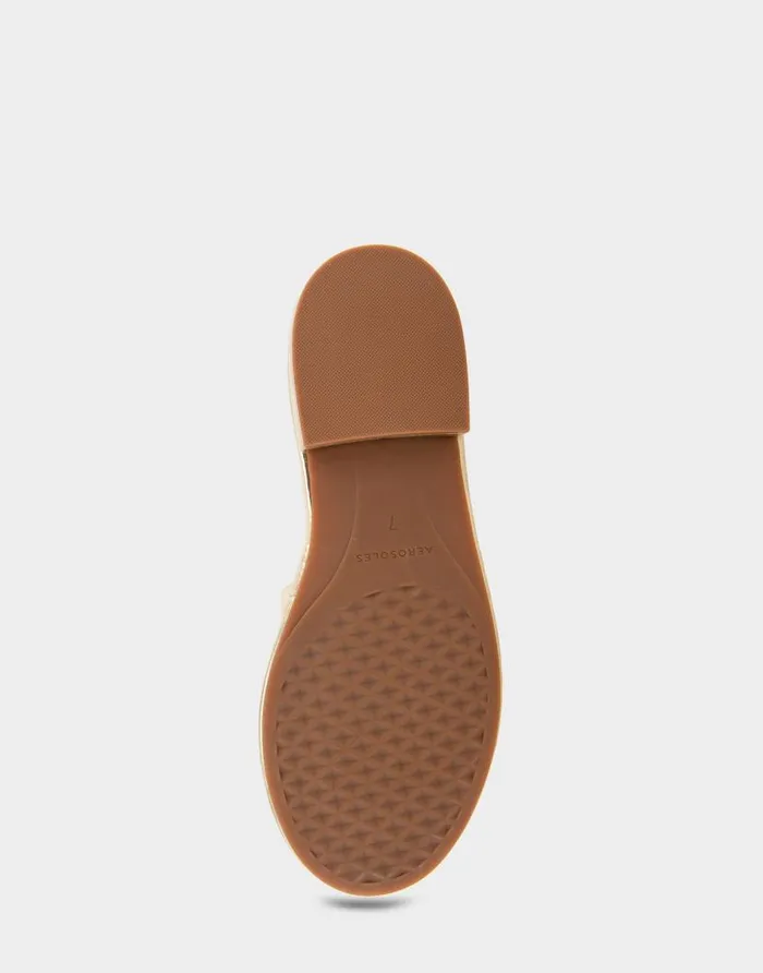 Aerosoles Comfortable Women039s Debossed Chain Link Slide Sandal In Soft Gold Faux Leather Soft Gold Faux Leather Women Slides