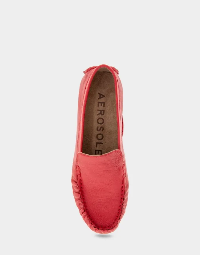 Aerosoles Comfortable Women039s Driver In Racing Red Leather Racing Red Leather Women Loafers