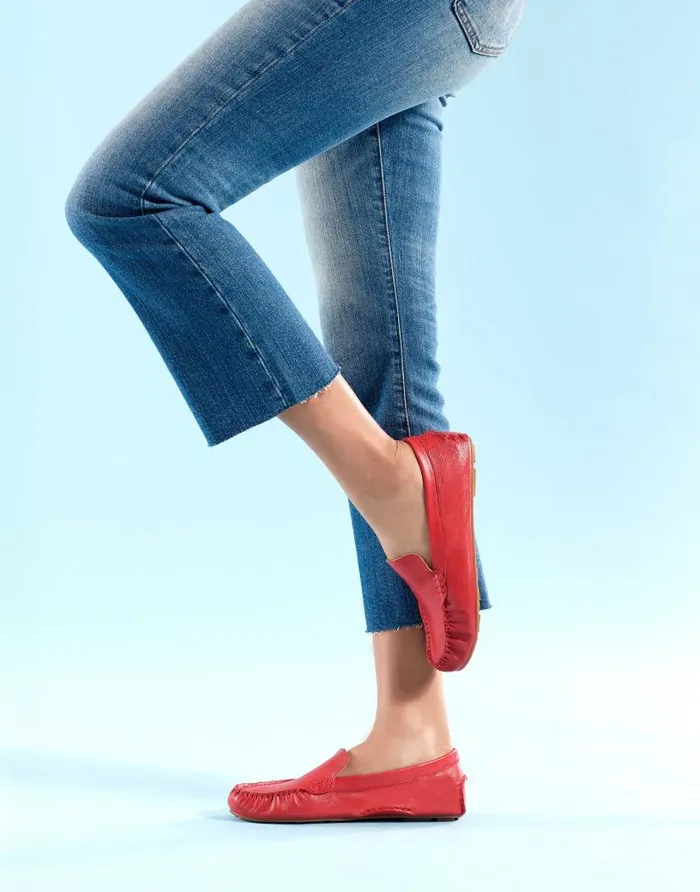 Aerosoles Comfortable Women039s Driver In Racing Red Leather Racing Red Leather Women Loafers