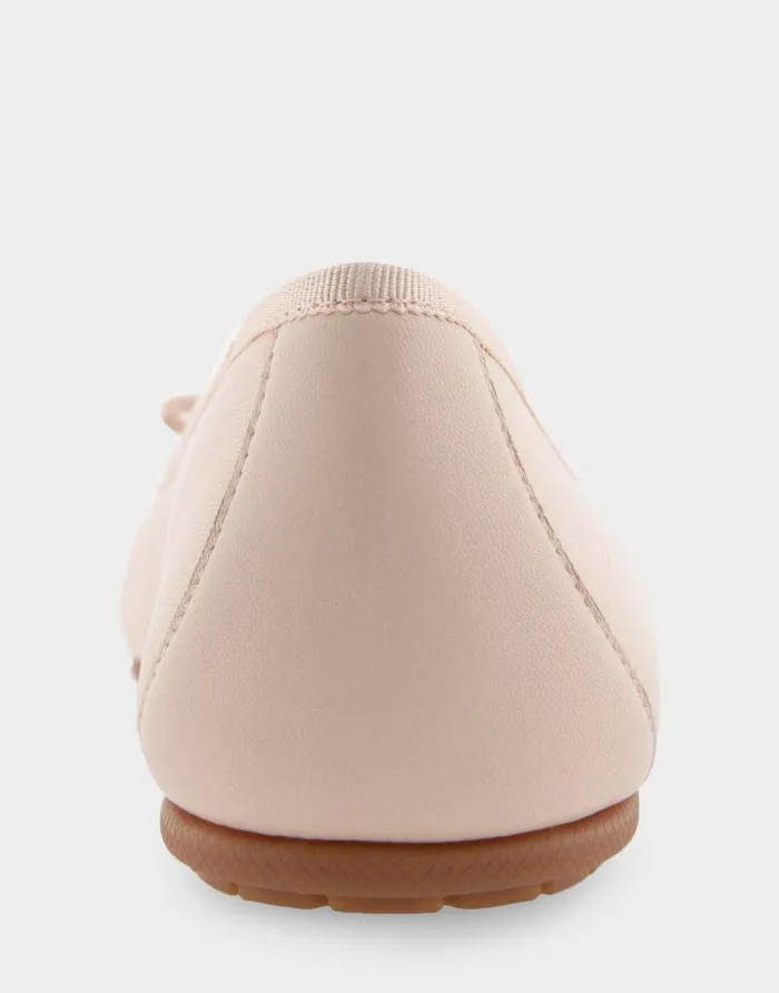 Aerosoles Comfortable Women039s Hidden Wedge Ballet Flat In Natural Genuine Leather Natural Genuine Leather Women Ballet