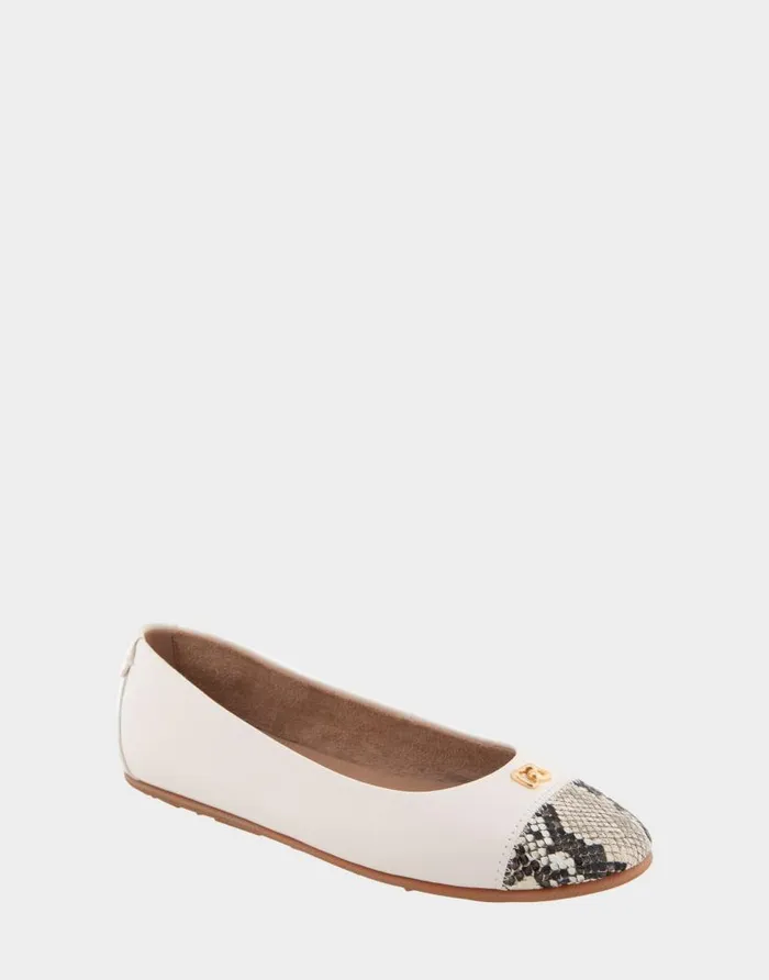 Aerosoles Comfortable Women039s Hidden Wedge Ballet Flat In Off White Genuine Leather Eggnog Genuine Leather Women Ballet