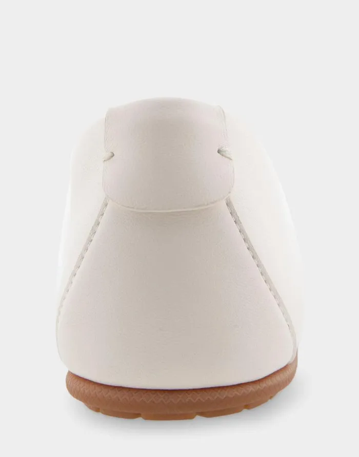 Aerosoles Comfortable Women039s Hidden Wedge Ballet Flat In Off White Genuine Leather Eggnog Genuine Leather Women Ballet