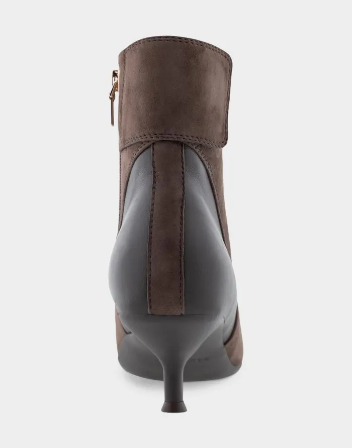 Aerosoles Comfortable Women039s Kitten Heel Ankle Boot In Brown Genuine Suede Java Genuine Suede Women Ankle Boots