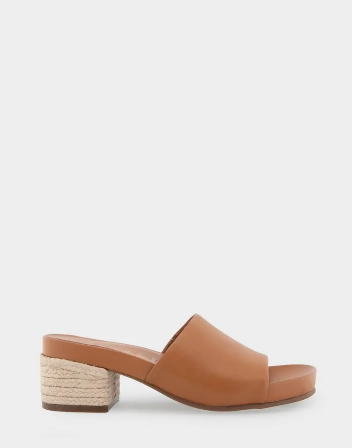 Aerosoles Comfortable Women039s Molded Footbed Low Block Heel Slide In Tan Leather Tan Leather Women Slides Aerosoles Comfortable Women039s Molded Footbed Low Block Heel Slide In Tan Leather Tan Leather Women Slides