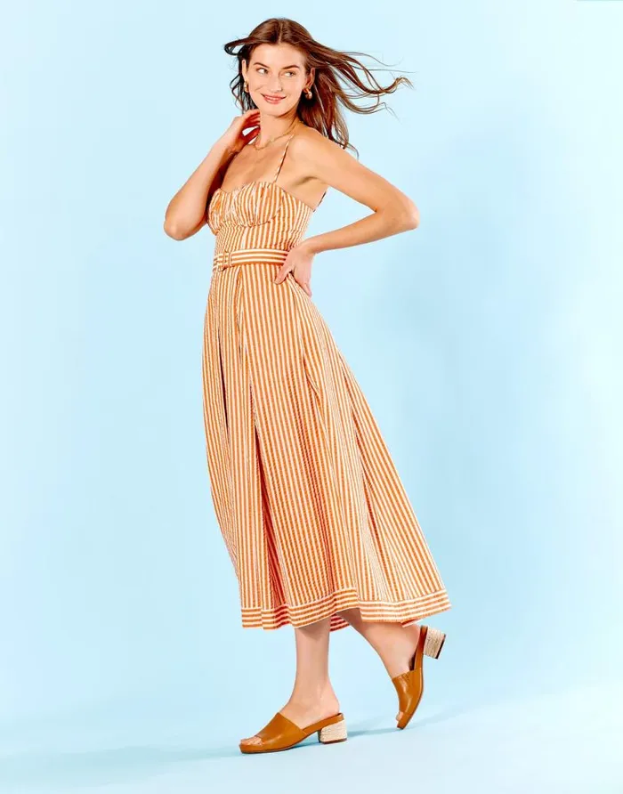 Aerosoles Comfortable Women039s Molded Footbed Low Block Heel Slide In Tan Leather Tan Leather Women Slides