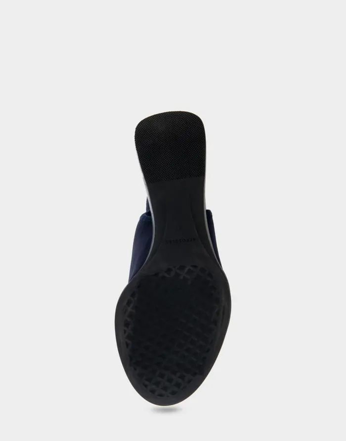 Aerosoles Comfortable Women039s Open Toe Stretch Wedge Shootie In Navy Stretch Gabardine Fabric Navy Stretch Gabardine Fabric Women Wedges