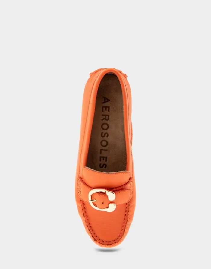 Aerosoles Comfortable Women039s Ornamented Driver In Mandarin Leather Mandarin Leather Women Loafers