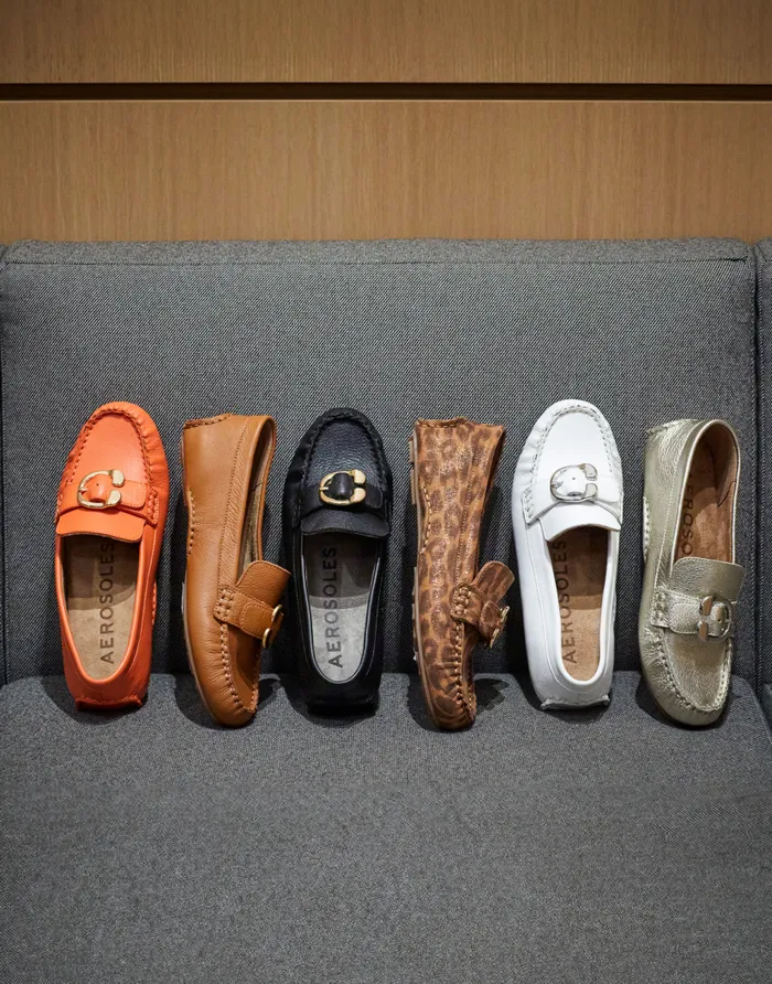 Aerosoles Comfortable Women039s Ornamented Driver In Mandarin Leather Mandarin Leather Women Loafers