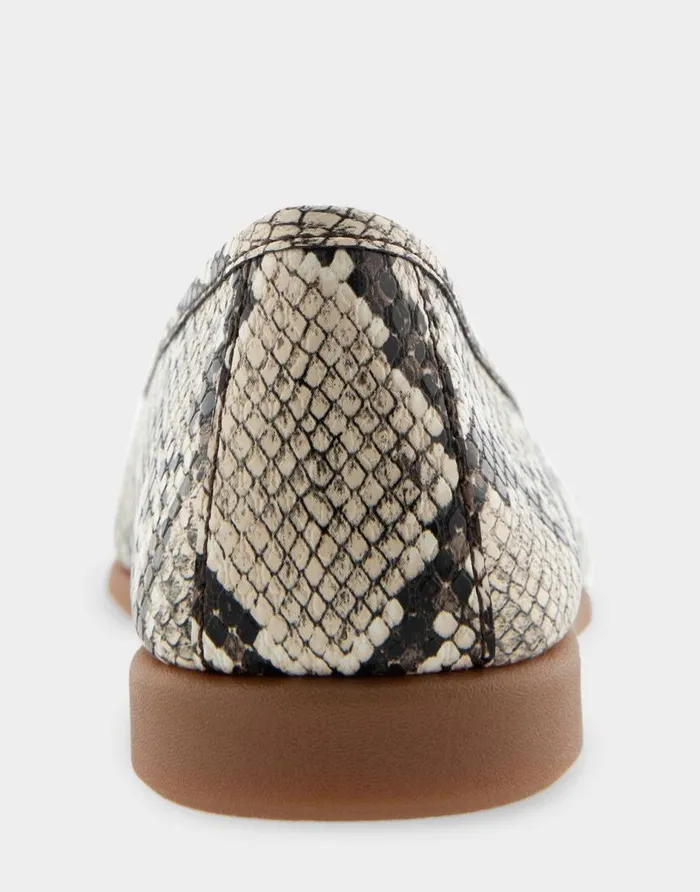 Aerosoles Comfortable Women039s Ornamented Flat In Snake Print Faux Leather Natural Printed Snake Faux Leather Women Ballet