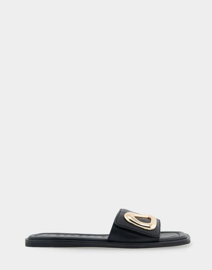Aerosoles Comfortable Women039s Ornamented Single Band Slide Sandal In Black Leather Black Leather Women Slides Aerosoles Comfortable Women039s Ornamented Single Band Slide Sandal In Black Leather Black Leather Women Slides
