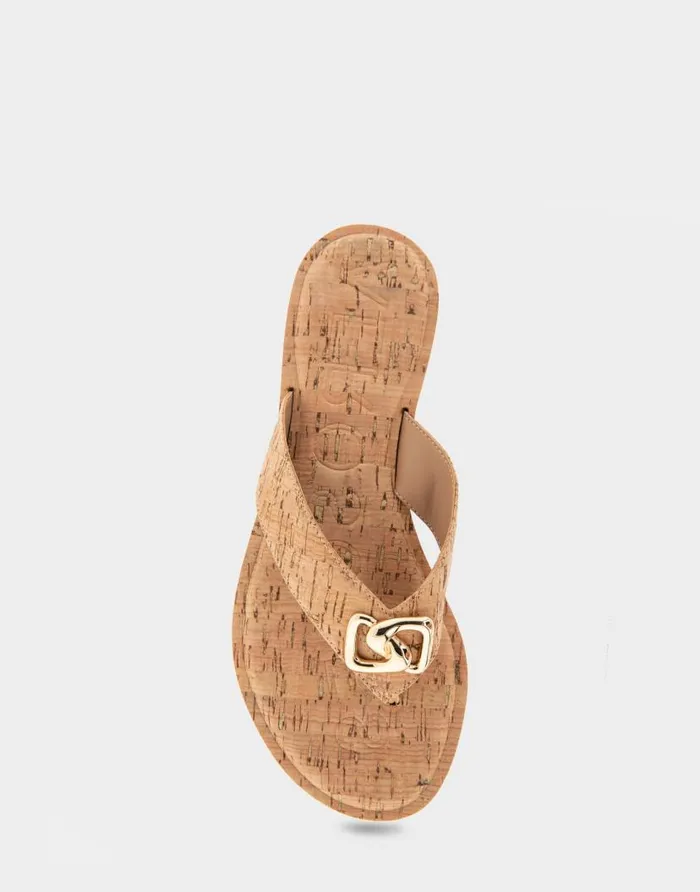 Aerosoles Comfortable Women039s Ornamented Thong Sandal In Cork Cork Cork Women Flats