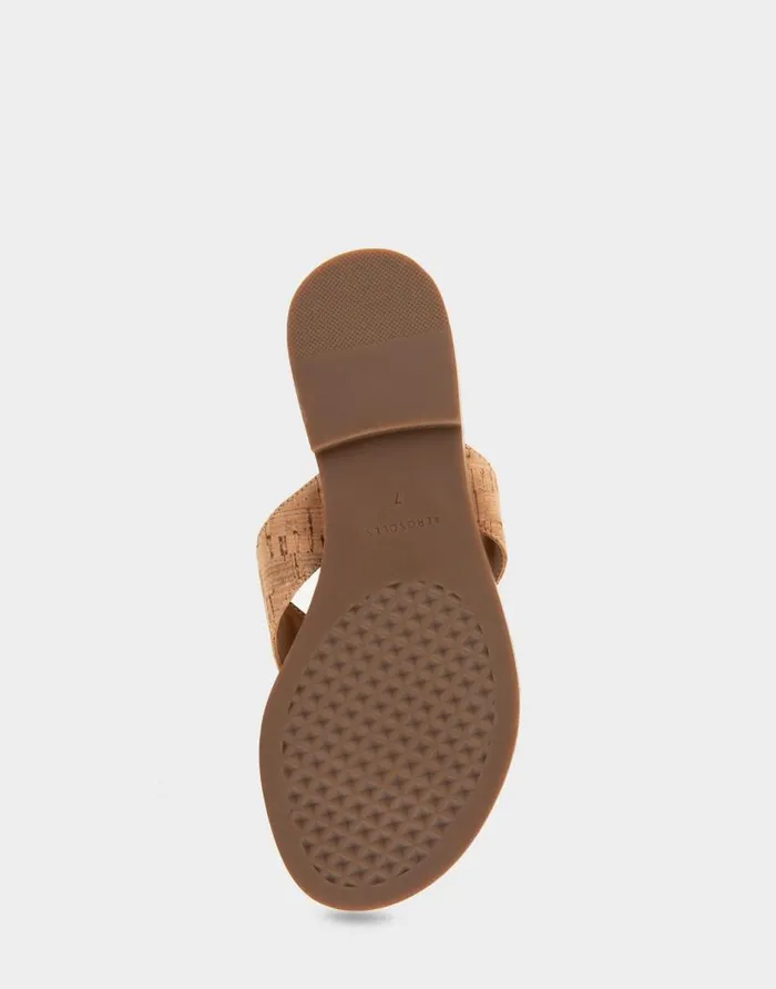 Aerosoles Comfortable Women039s Ornamented Thong Sandal In Cork Cork Cork Women Flats