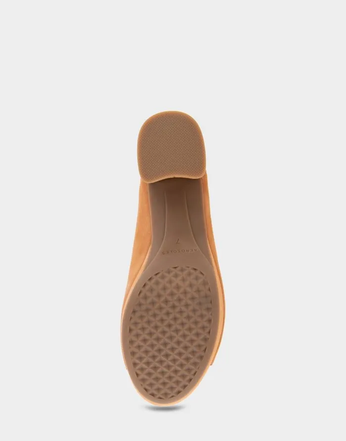 Aerosoles Comfortable Women039s Peep Toe Platform Sandal In Tan Suede Tan Suede Women Wide Width Sandals