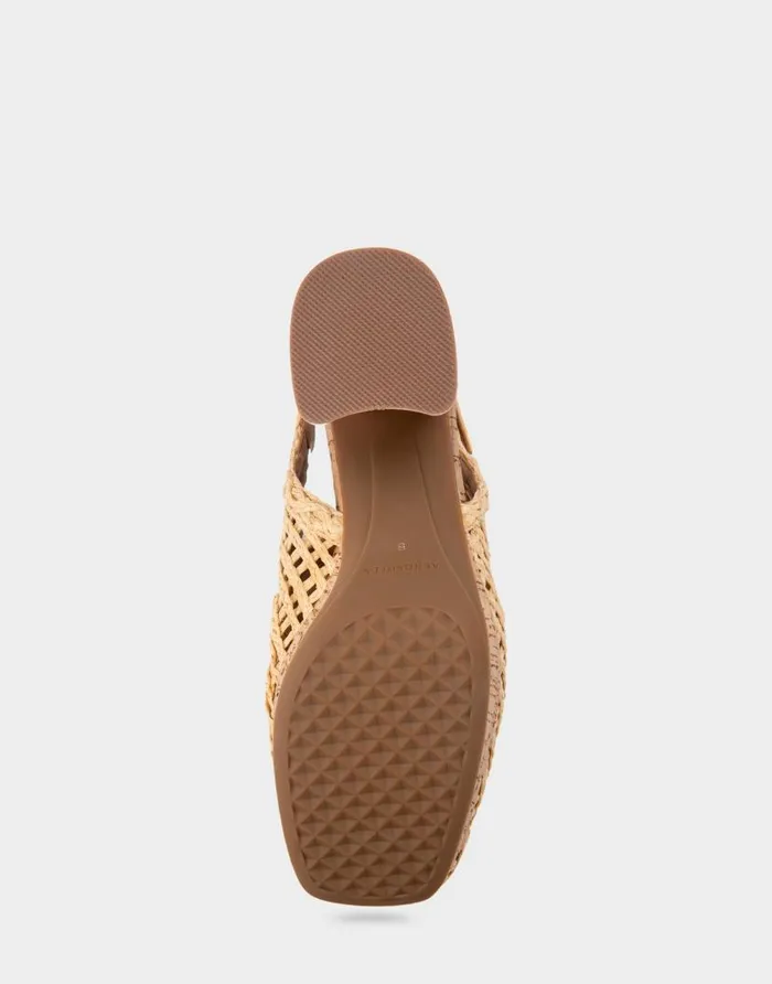 Aerosoles Comfortable Women039s Platform Slingback In Natural Raffia Fabric Natural Women Platforms