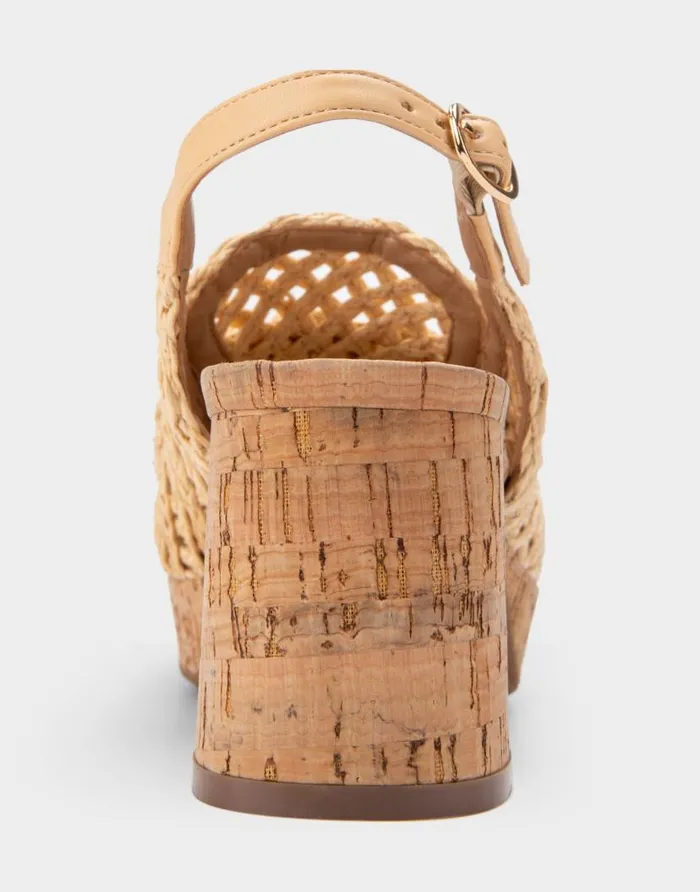 Aerosoles Comfortable Women039s Platform Slingback In Natural Raffia Fabric Natural Women Platforms