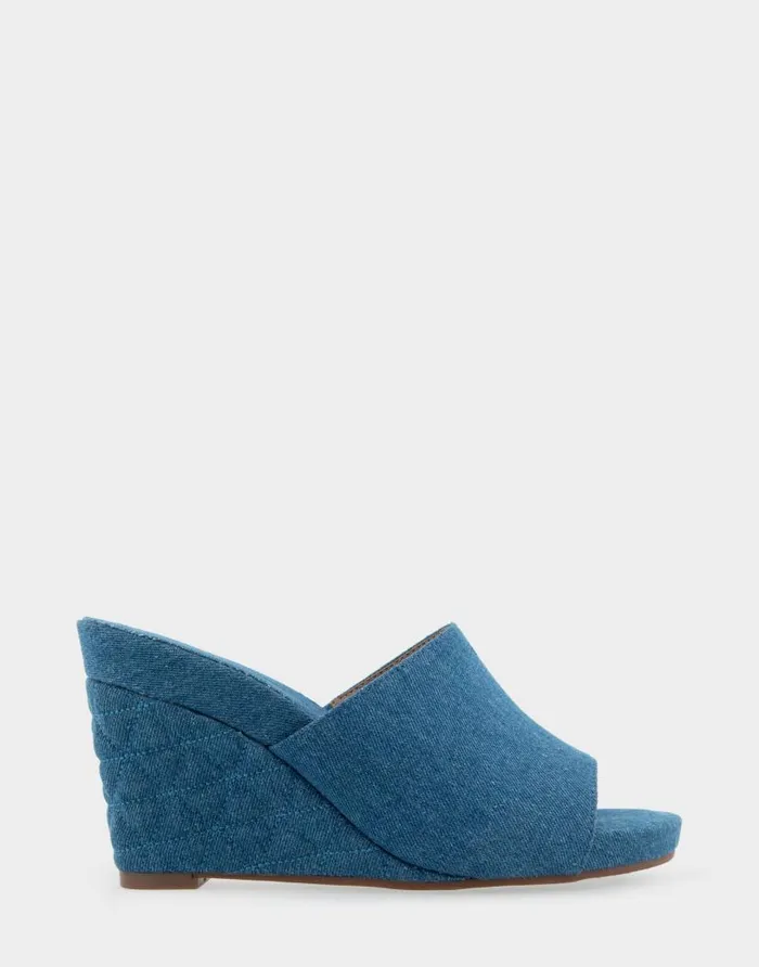 Aerosoles Comfortable Women039s Quilted Heel Footbed Wedge Slide In Denim Fabric Faux Leather Denim Fabric Women Wide Width Sandals Aerosoles Comfortable Women039s Quilted Heel Footbed Wedge Slide In Denim Fabric Faux Leather Denim Fabric Women Wide Width Sandals