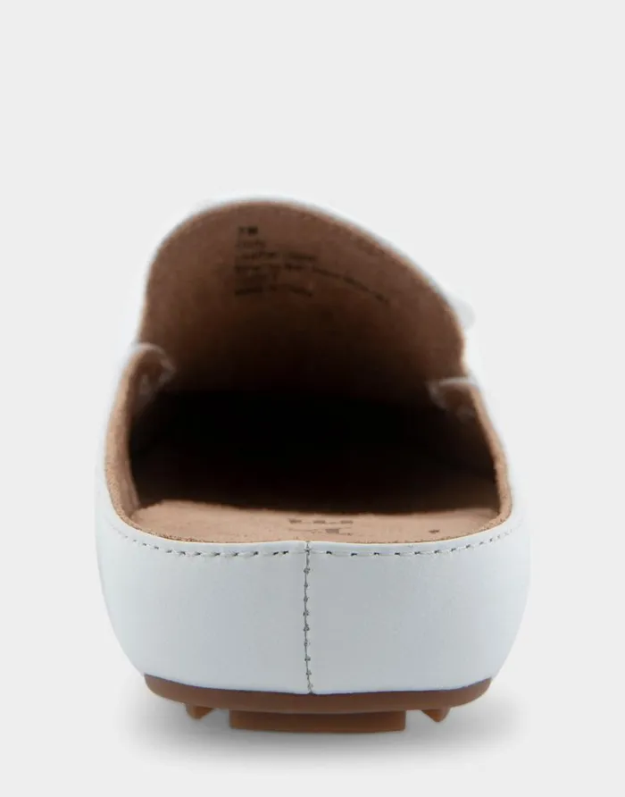 Aerosoles Comfortable Women039s Slip On Driver In White Leather White Leather Women Wide Width Flats