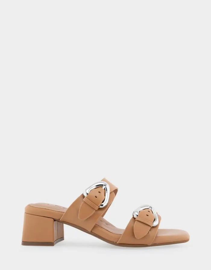 Aerosoles Comfortable Women039s Two Strap Block Heel Slide Sandal In Doe Leather Doe Leather Women Clogs and Mules Aerosoles Comfortable Women039s Two Strap Block Heel Slide Sandal In Doe Leather Doe Leather Women Clogs and Mules