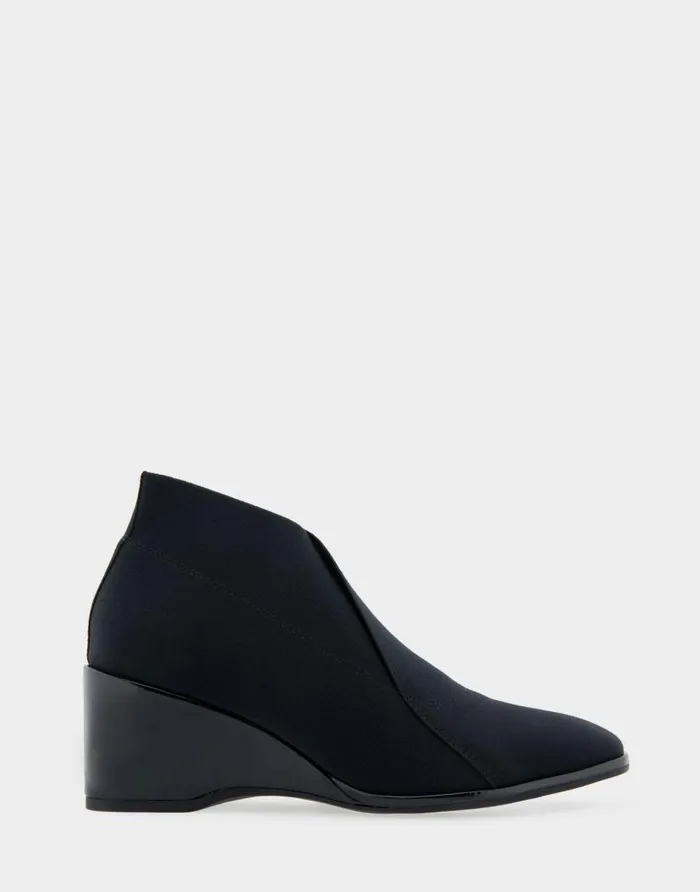 Aerosoles Comfortable Women039s Wedge Heel Ankle Boot In Black Stretch Fabric Black Elastic Stretch Fabric Women Wide Width Boots Aerosoles Comfortable Women039s Wedge Heel Ankle Boot In Black Stretch Fabric Black Elastic Stretch Fabric Women Wide Width Boots