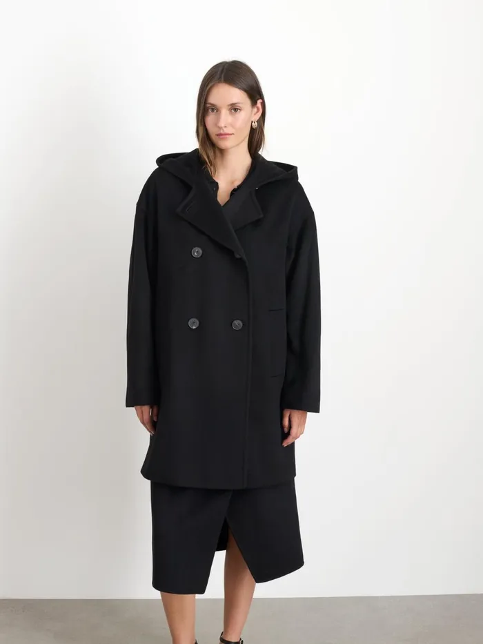 Alex Mill Jackets Outerwear Women Double Breasted Coat In Cashmere Black