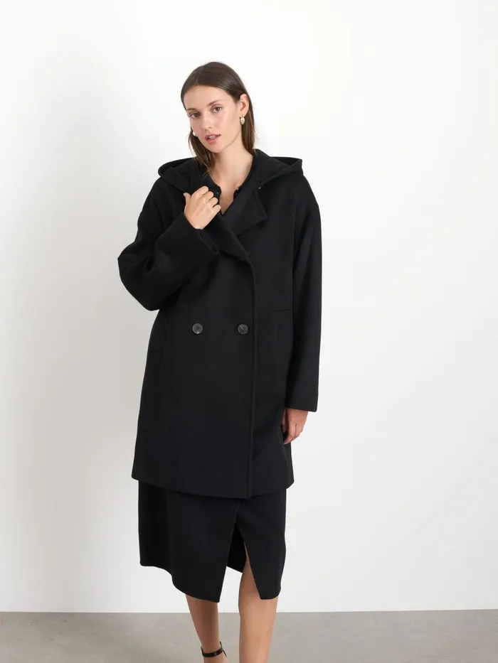 Alex Mill Jackets Outerwear Women Double Breasted Coat In Cashmere Black