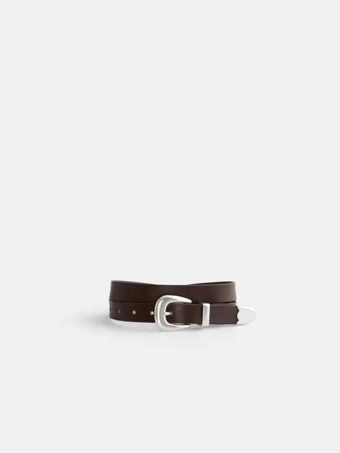 Alex Mill Men Maximum Henry Slim 3 Piece Belt Dark Brown