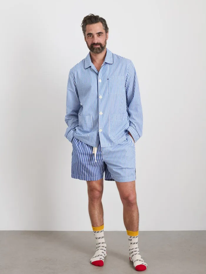 Alex Mill Pajamas Slippers Women P039jimmies Sleep Short In Stripe Classic Blue Mixed Stripe