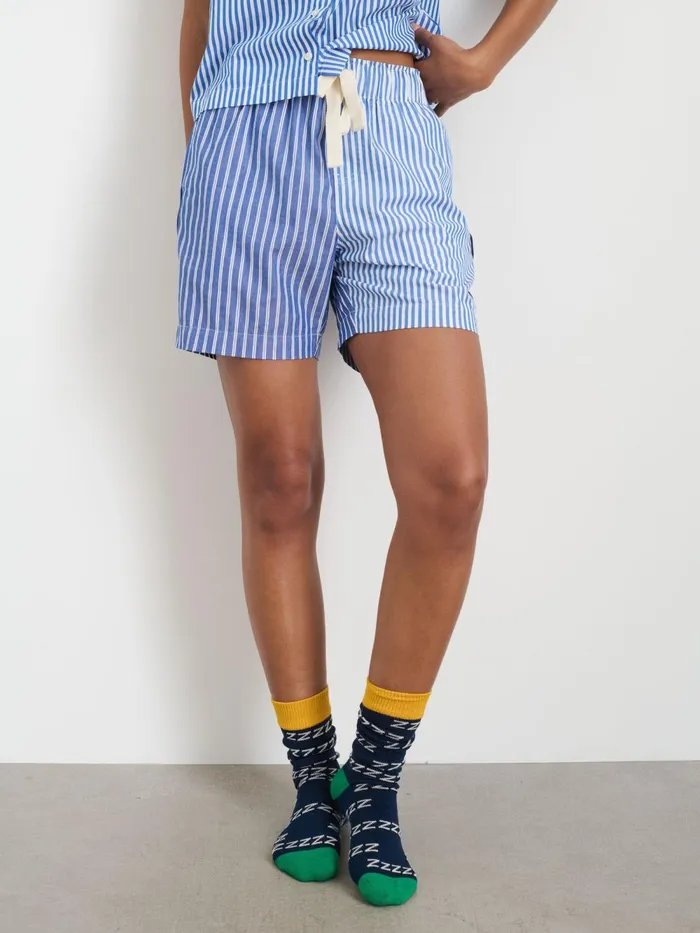 Alex Mill Pajamas Slippers Women P039jimmies Sleep Short In Stripe Classic Blue Mixed Stripe