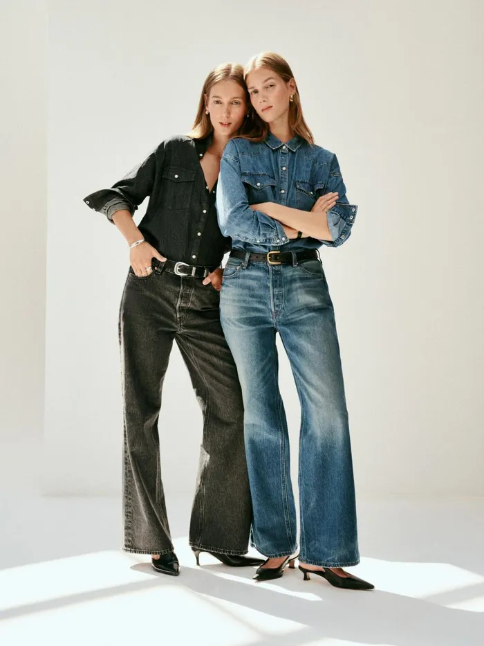 Alex Mill Pants Women Alek Relaxed Wide Leg Jean Seattle Black Wash