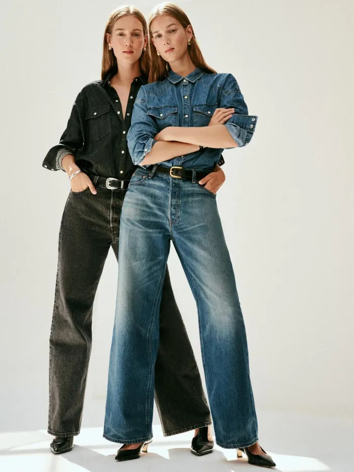Alex Mill Pants Women Alek Relaxed Wide Leg Jean Seattle Black Wash