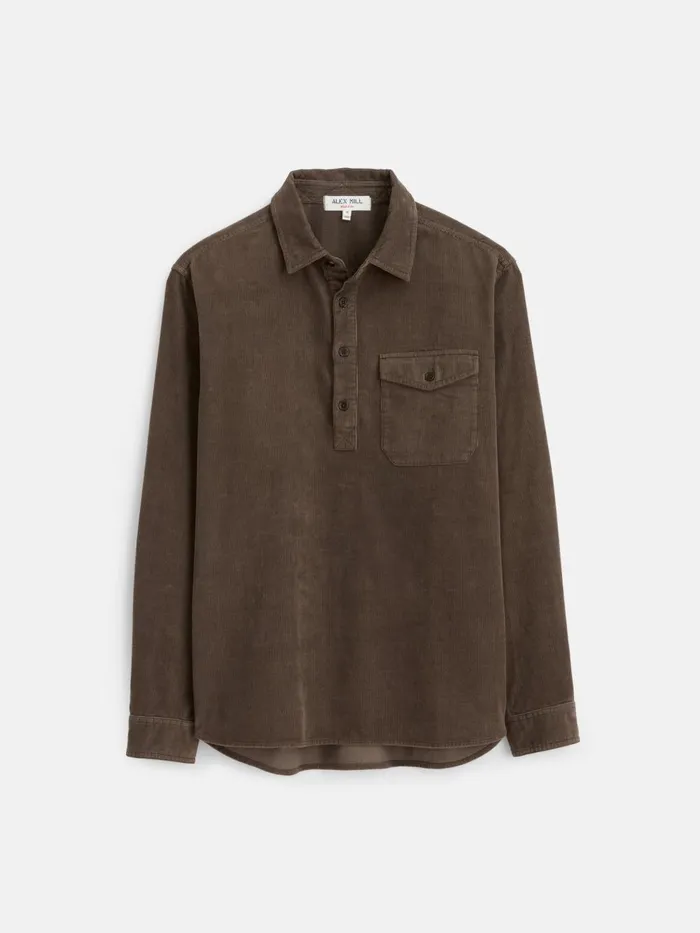 Alex Mill Shirts Men Carter Popover Shirt In Fine Wale Corduroy Umber