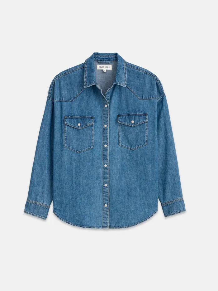 Alex Mill Shirts Tops Women Santa Fe Shirt In Denim Santa Fe Medium Wash
