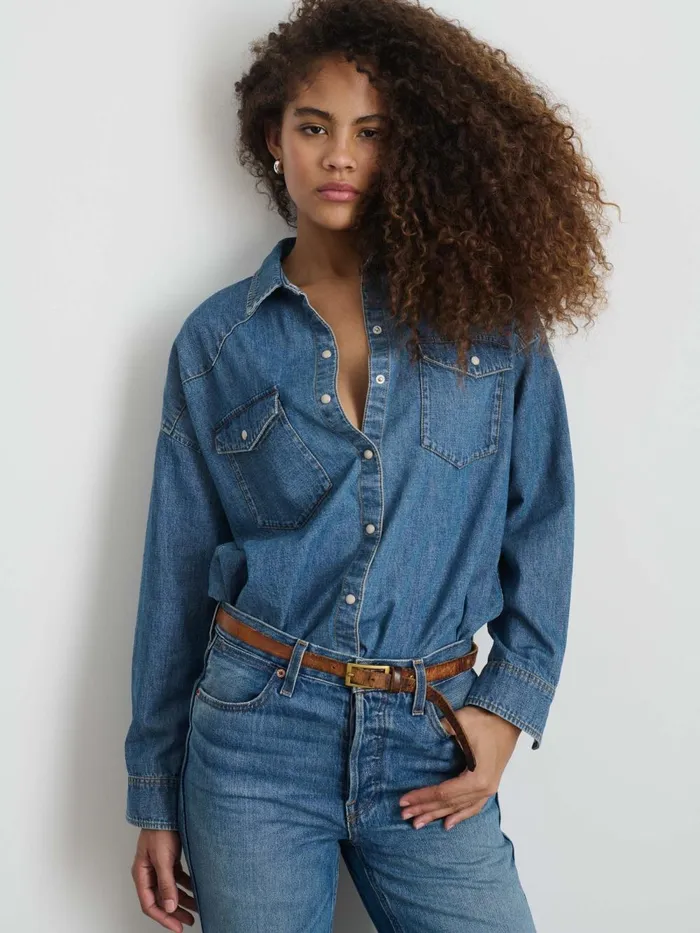Alex Mill Shirts Tops Women Santa Fe Shirt In Denim Santa Fe Medium Wash