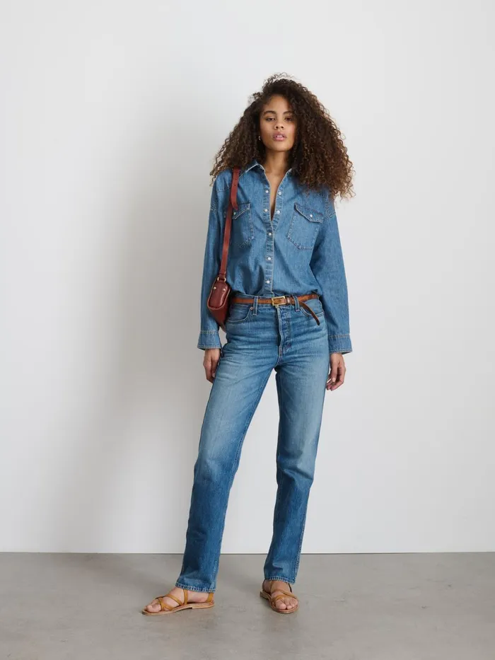 Alex Mill Shirts Tops Women Santa Fe Shirt In Denim Santa Fe Medium Wash