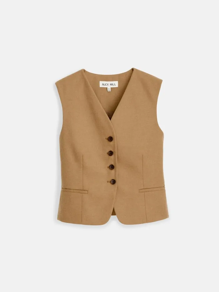 Alex Mill Shirts Tops Women Soho Vest In Wool Camel