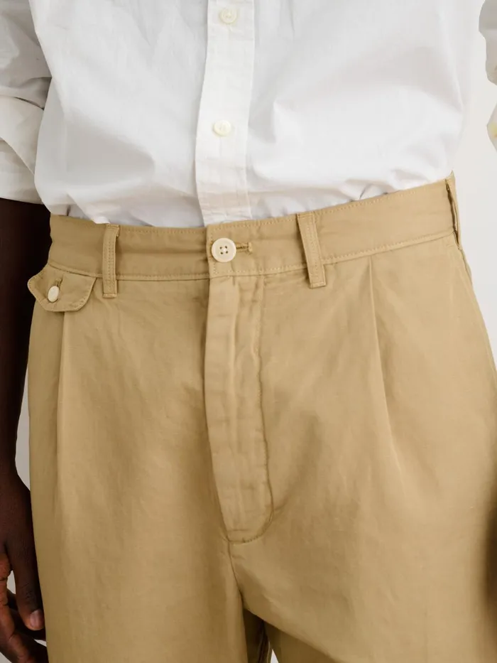 Alex Mill Suiting Blazers Men Standard Pleated Pant In Cotton Linen Khaki