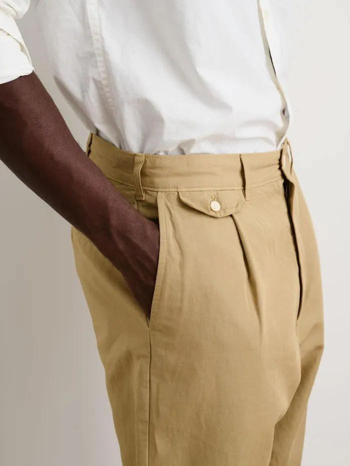 Alex Mill Suiting Blazers Men Standard Pleated Pant In Cotton Linen Khaki