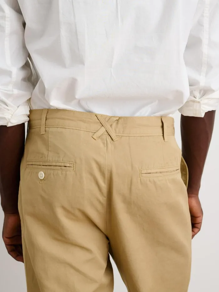 Alex Mill Suiting Blazers Men Standard Pleated Pant In Cotton Linen Khaki