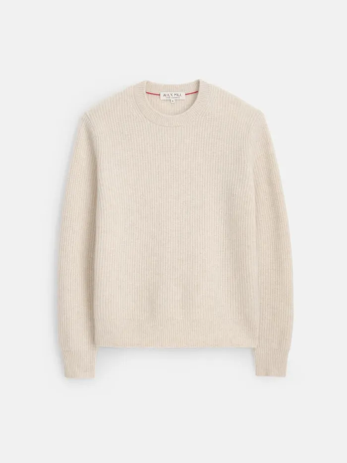 Alex Mill Sweaters Sweatshirts Men Jordan Sweater In Washed Cashmere Heather Ecru