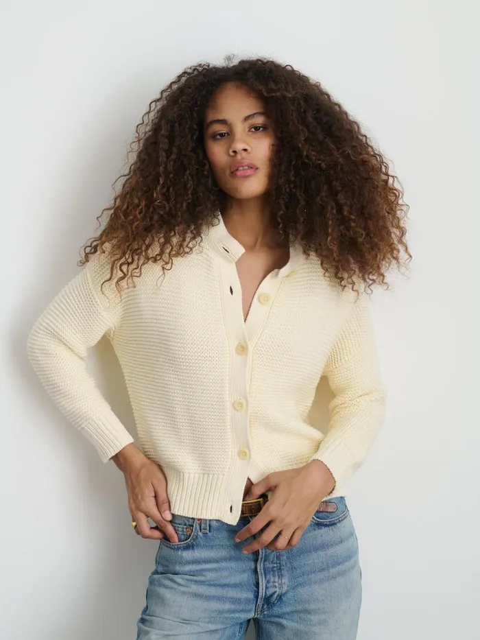 Alex Mill Sweaters Women Nico Cardigan In Cotton Ivory