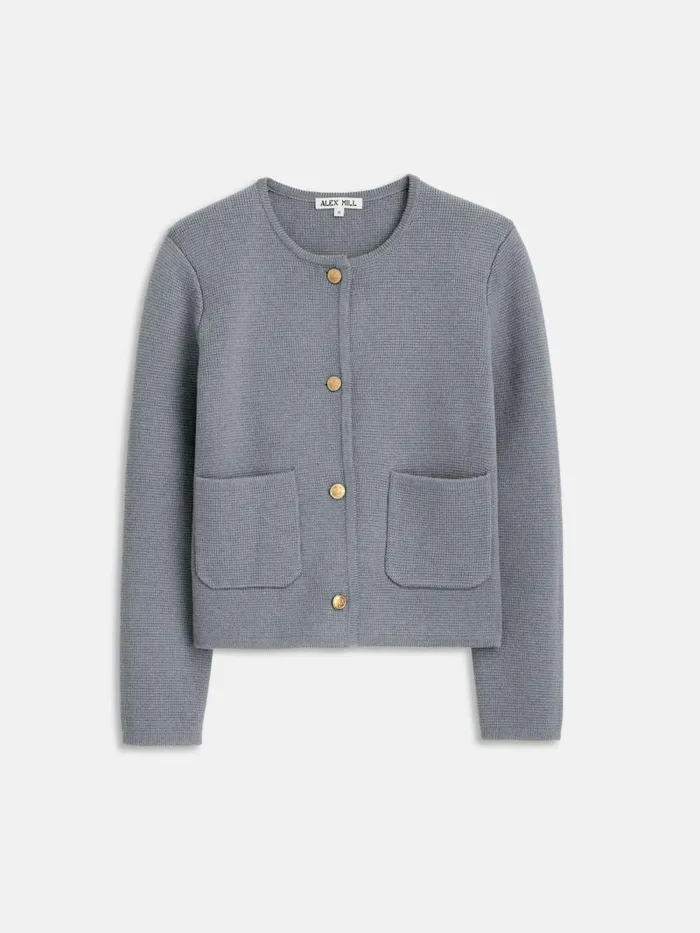 Alex Mill Sweaters Women Paris Sweater Jacket Grey Shadow