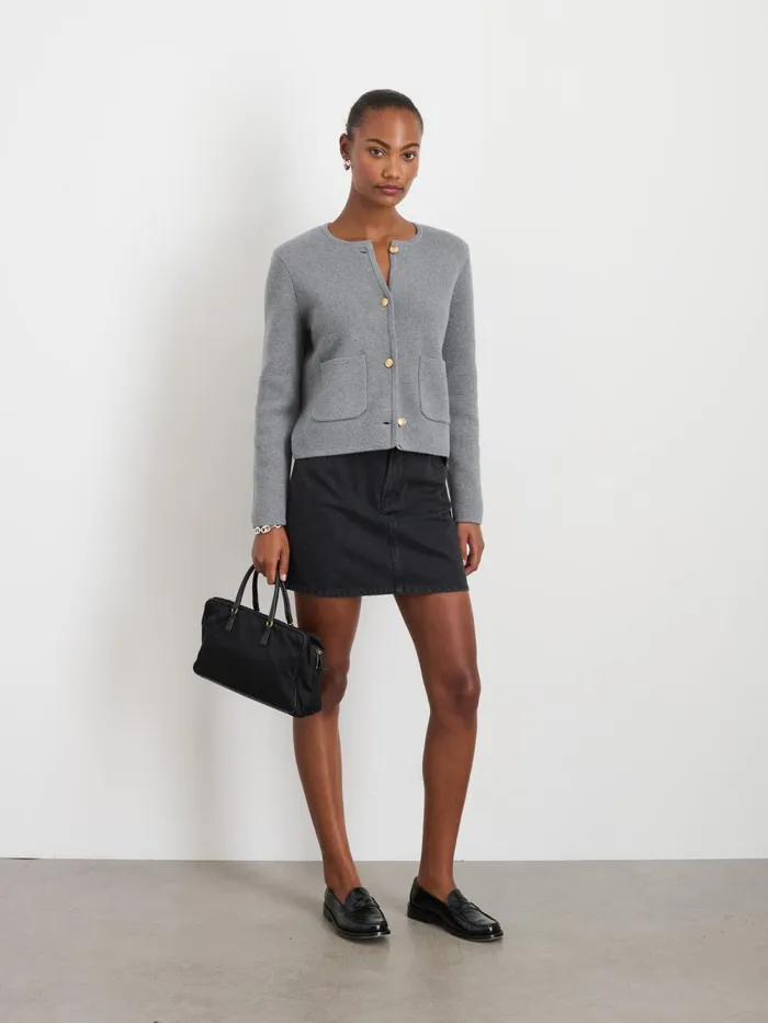 Alex Mill Sweaters Women Paris Sweater Jacket Grey Shadow