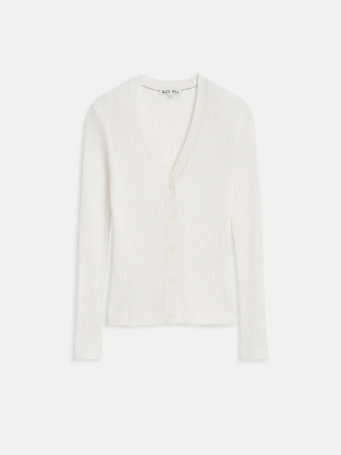 Alex Mill Sweaters Women VNeck Ribbed Cardigan Ivory