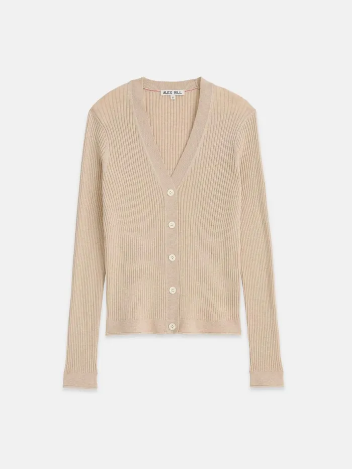 Alex Mill Sweaters Women VNeck Ribbed Cardigan Sand