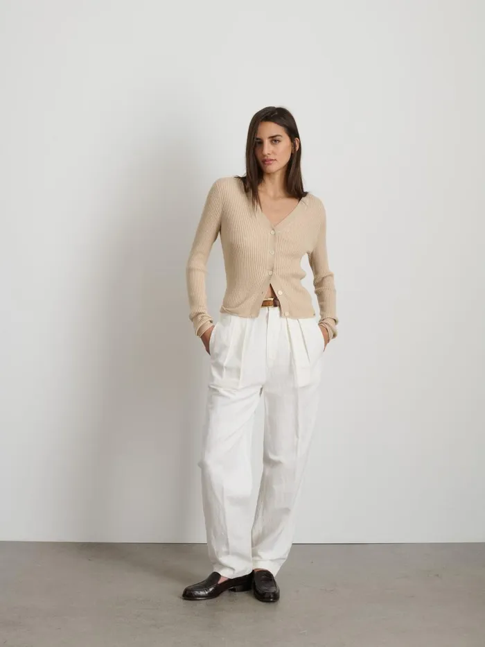 Alex Mill Sweaters Women VNeck Ribbed Cardigan Sand