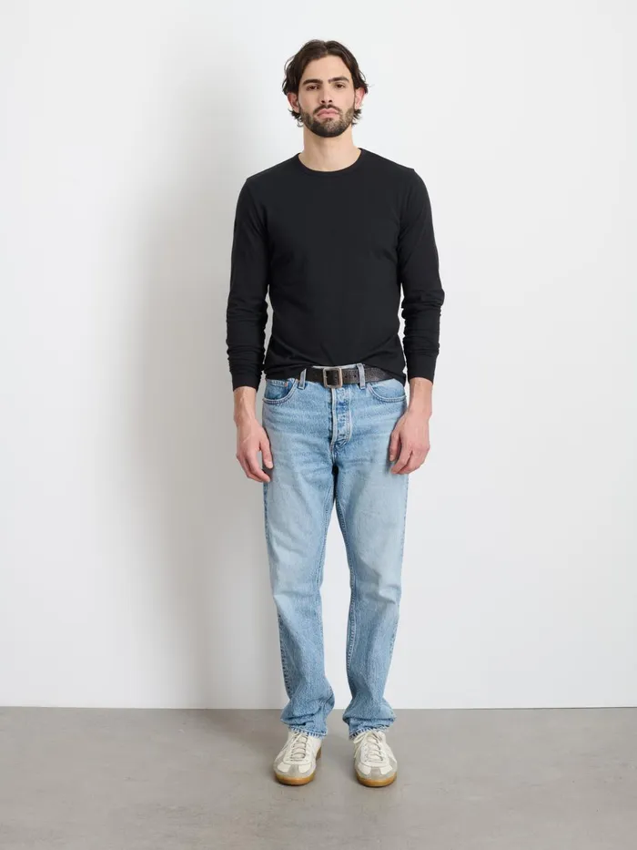 Alex Mill Tees Polos Men Standard LongSleeve TShirt In Slub Cotton Black